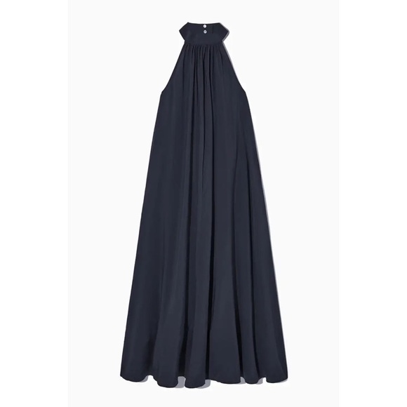 COS, Navy Blue Halterneck Maxi Dress - Picture 12 of 16